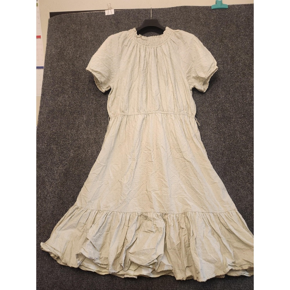 Alex Marie Dress Womens 18 White Swiss Dot Cotton Puff‎ Sleeve Midi Sundress